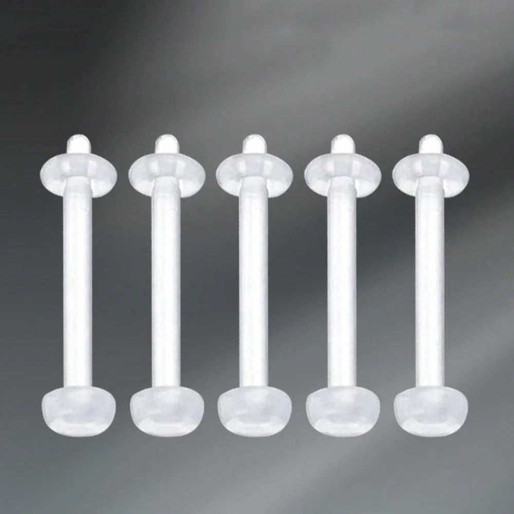 Transparent UV Acrylic Body Piercing Set – Navel, Nose, Septum, Ear & Lip Rings