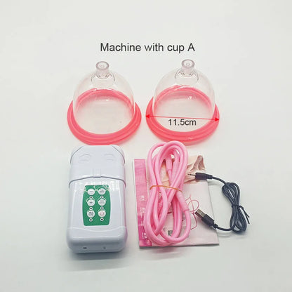 E-Cup Vacuum Suction Breast Enlargement & Body Massage Device, Multi-Function Cupping System for Neck, Back, Butt Lift & Nipple Care