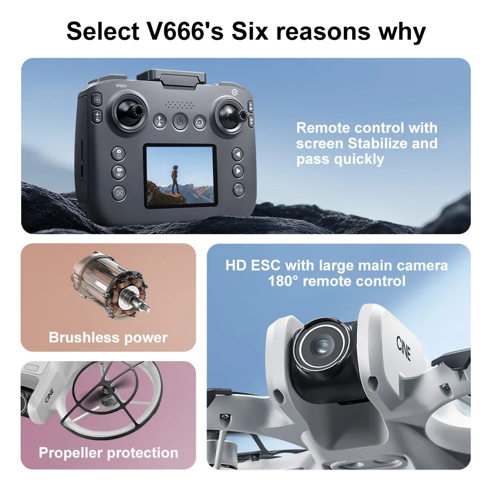 Xiaomi Mijia MINI V666 Drone — 4K 5G WiFi RC Quadcopter with Obstacle Avoidance, Brushless Motor & Altitude Hold