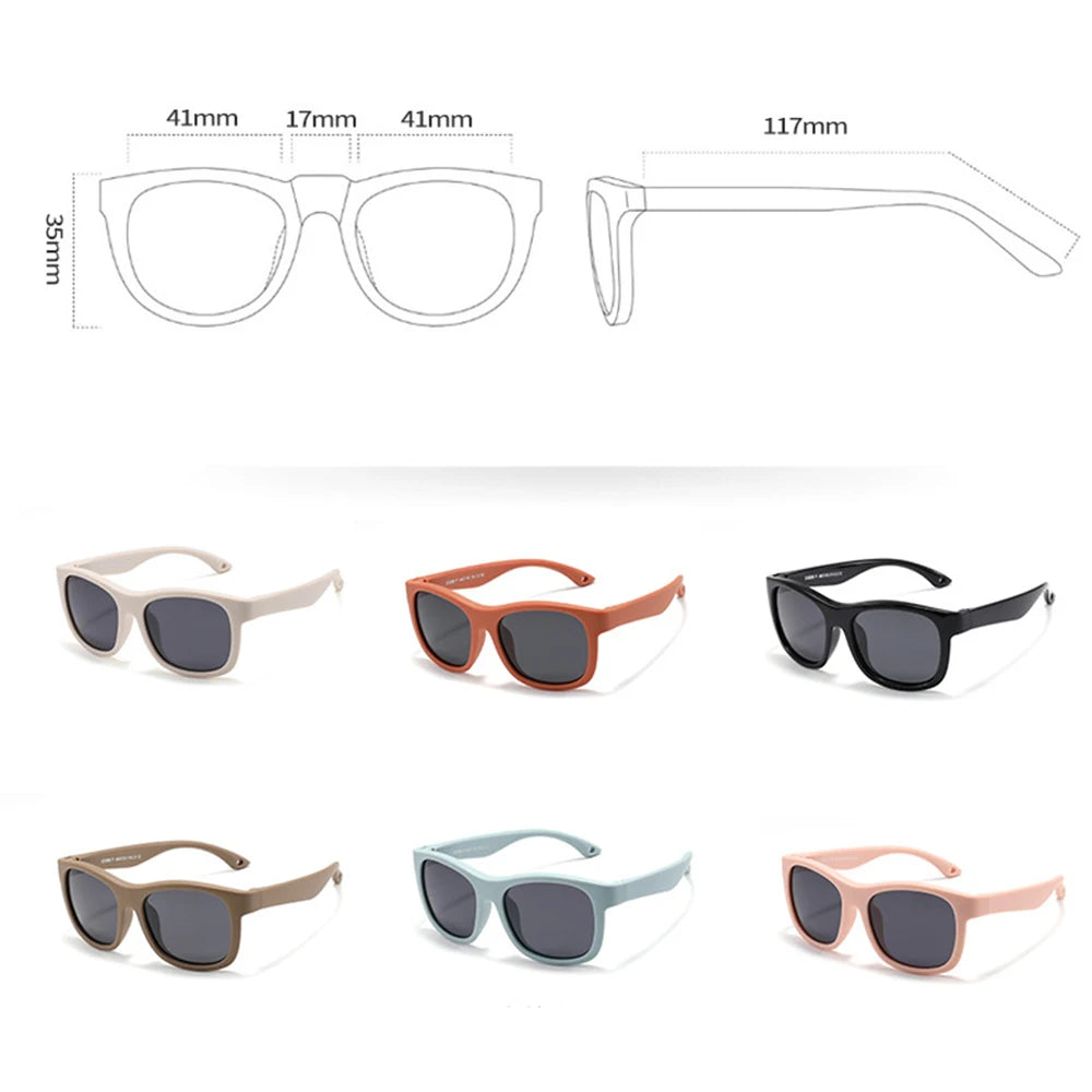 2025 Polarized Kids Sunglasses – UV400 Infant & Toddler Shades with Soft Frame and Safety Cord for Ages 1–3