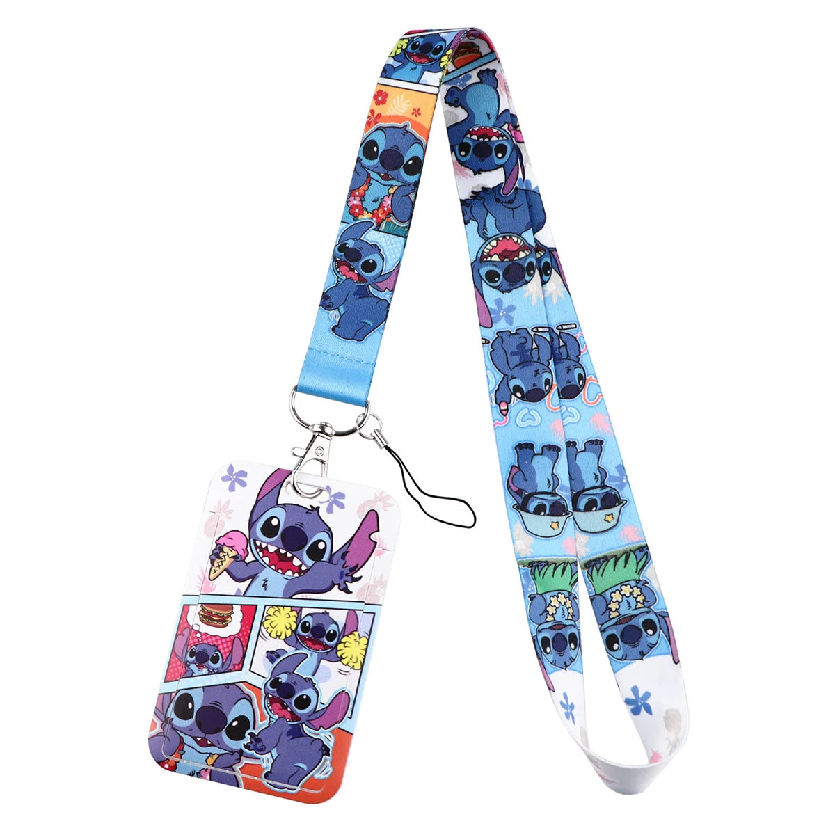 Cute Alien & Angel Cartoon Credential Holder Lanyard for Key, Card Badge & Gym Accessories