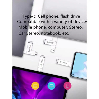 Lenovo 16TB USB 3.2 Pen Drive | High-Speed Transfer Metal Portable SSD | Available in 8TB & 4TB | Flash Drive & USB Stick
