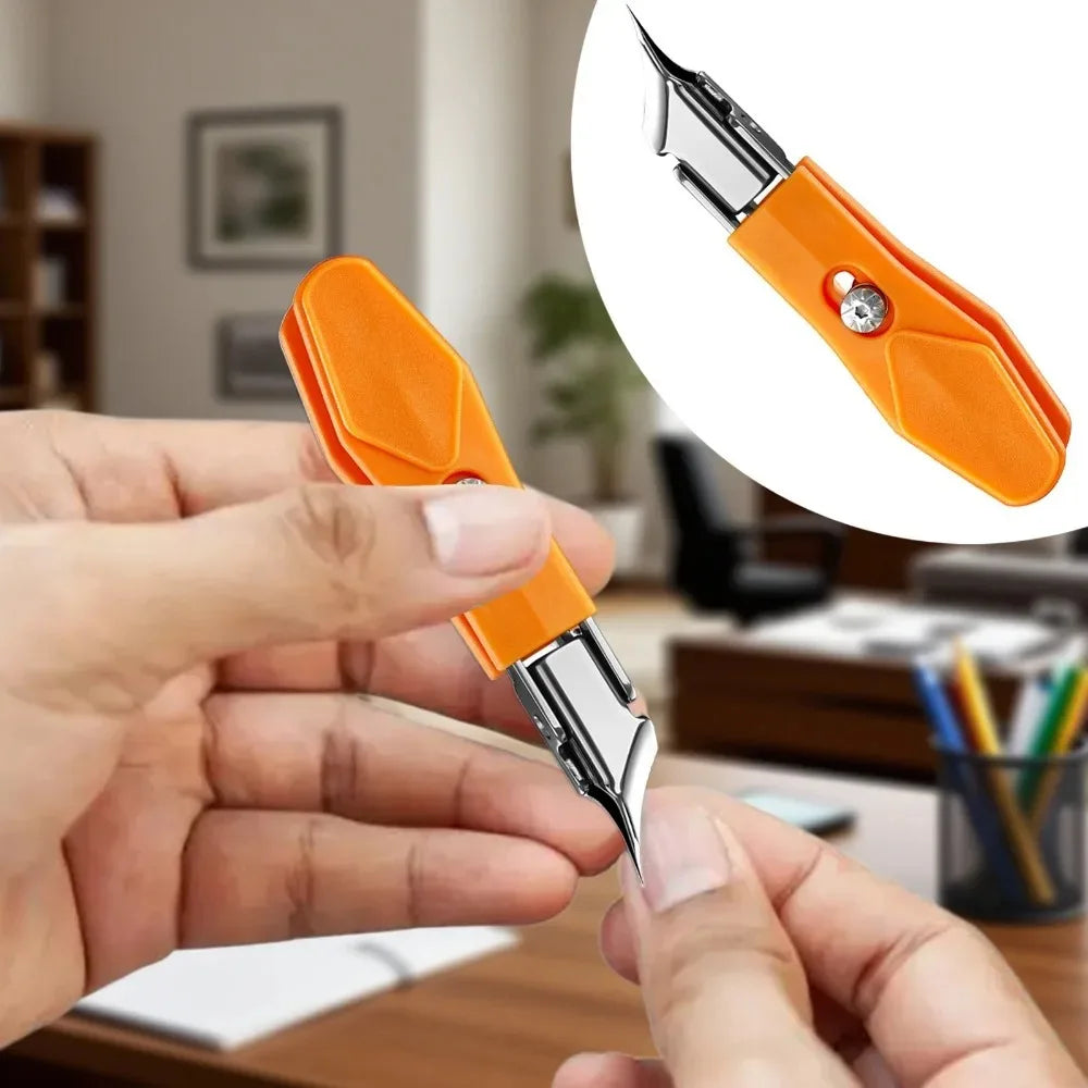 25° Slant Edge Nail Clipper - Stainless Steel Professional Ingrown Toenail Trimmer with Wide Opening Design