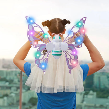 Electric Butterfly Fairy Wings with Lights — Moving Elf Angel Wings for Kids Cosplay & Dress Up