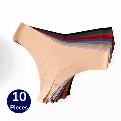 Poblador 10PCS Women’s Seamless Panties Set — Fashion Breathable Thongs, Sexy Comfortable Sport G-Strings Underwear