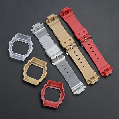 Matte Resin Bezel and Rubber Strap Set for Casio G-Shock DW-5600, GW-M5610, G-5000 & GWB-5600 - Replacement Watch Case and Band Accessories