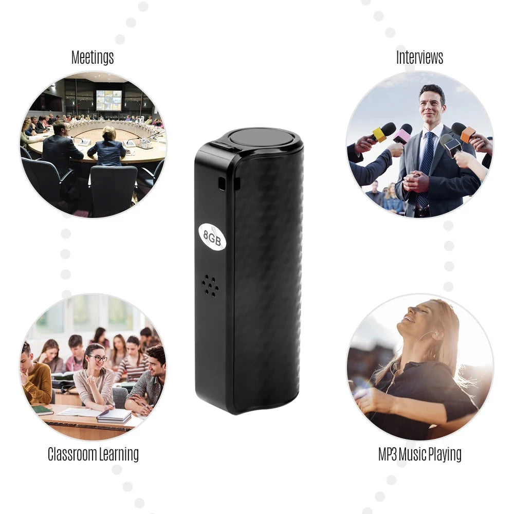Mini Professional Voice Recorder – Waterproof Digital Audio Dictaphone, Magnetic, Noise Reduction & Long Standby Time