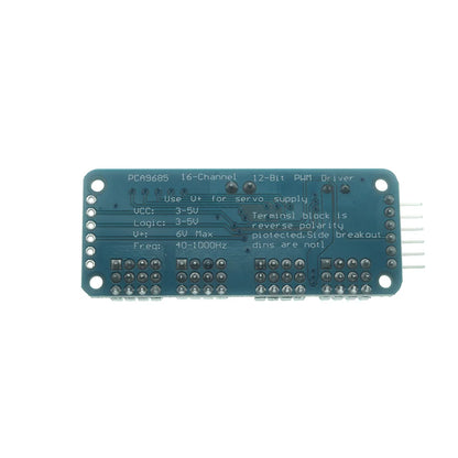 PCA9685 16-Channel 12-Bit PWM Servo Driver Module - I2C Interface Controller for Raspberry Pi DIY Projects