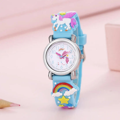 Rainbow Winged Unicorn Pegasus Kids’ Watch - Cute Cartoon Wristwatch for Children