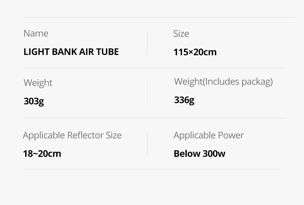 Flynoodle Air Tube Inflatable Softbox - Video Light Diffuser for Aputure, Nanlite, Godox, ZHIYUN & COLBOR