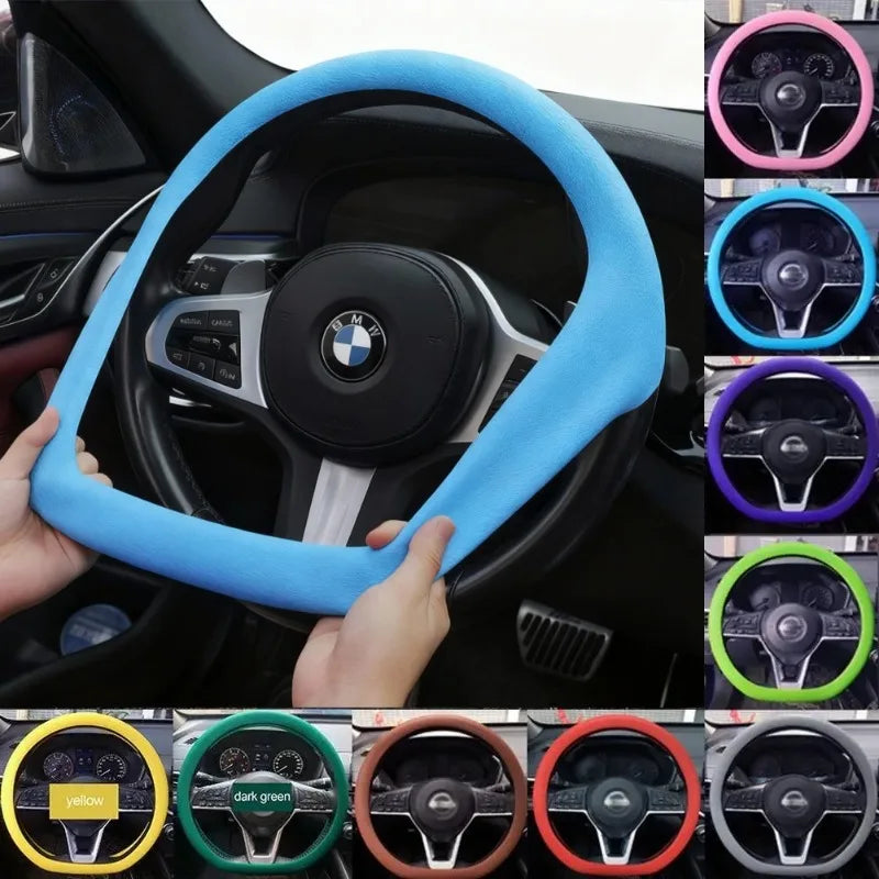 Breathable Silicone Steering Wheel Cover - Non-Slip Universal 38cm Car Wheel Protector for Summer Driving Comfort