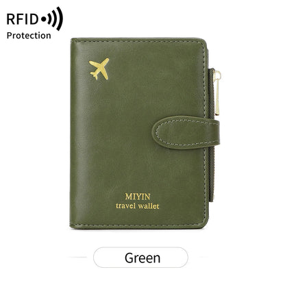 Multi-Functional RFID Anti-Theft Passport Bag – PU Leather Wallet with Multi Card Slots & Large Capacity