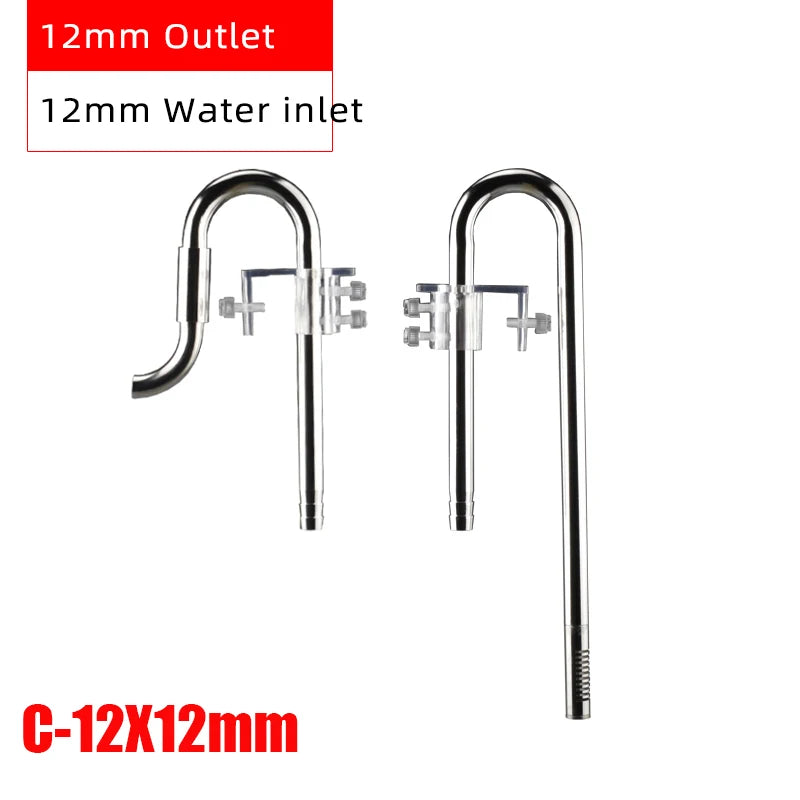 ZRDR Aquarium Filter Accessories – Stainless Steel External Inlet/Outlet Tube & Oil Film Remover for Fish Tanks