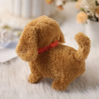 Cute Plush Robot Puppy Toy - Interactive Walking, Barking & Tail Wagging Plush for Kids (No Battery)