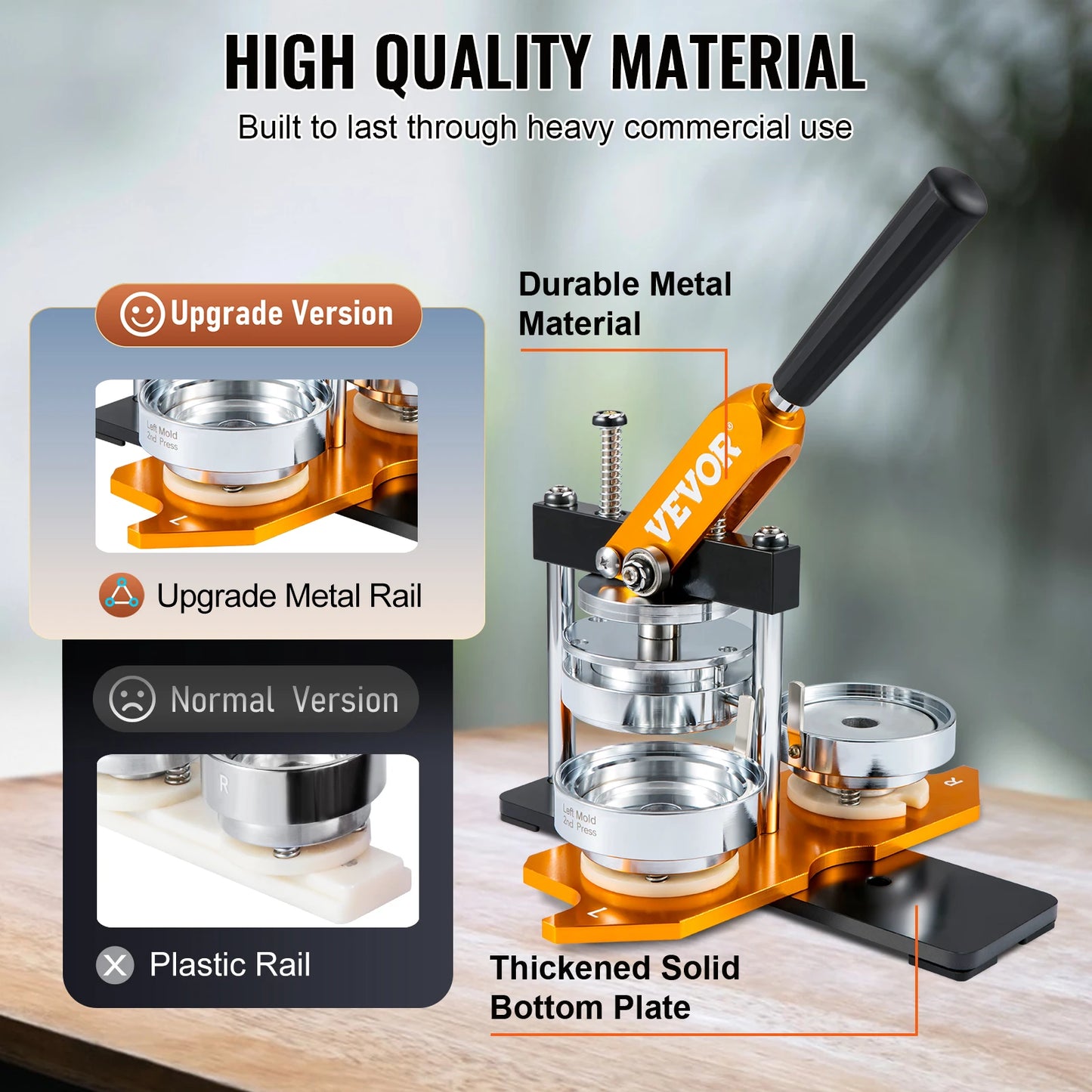 VEVOR 75mm Button Maker Machine – Badge Punch Press with 100pcs Button Parts, Circle Cutter & Instruction Book