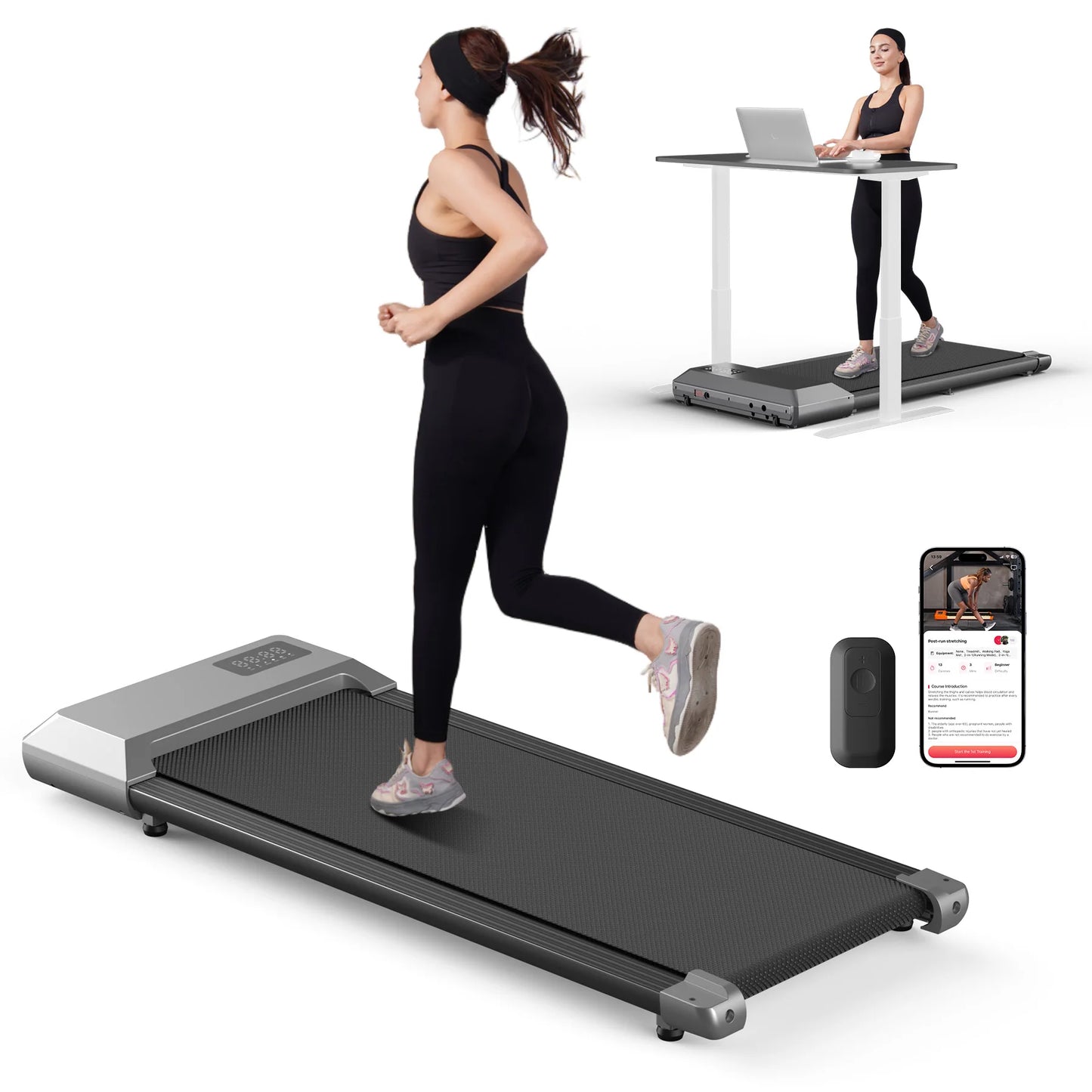 300lbs Home Treadmill – 2.5HP 2-in-1 Walking & Running Pad with LCD Digital Display, Fitness Exercise Machine