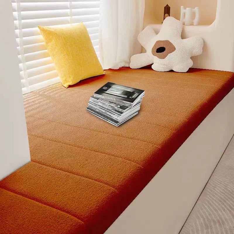 Customized Teddy Sponge Windowsill Cushion – High-Density Waterproof Non-Slip Sofa Cushion, 4.5/6.5/9.5 cm Options