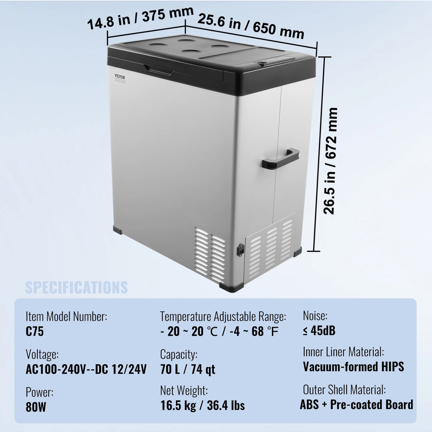 SucceBuy Portable Car Refrigerator — 8L–75L Single & Dual Zone Fridge with Bluetooth Temperature Control for Camping & RV
