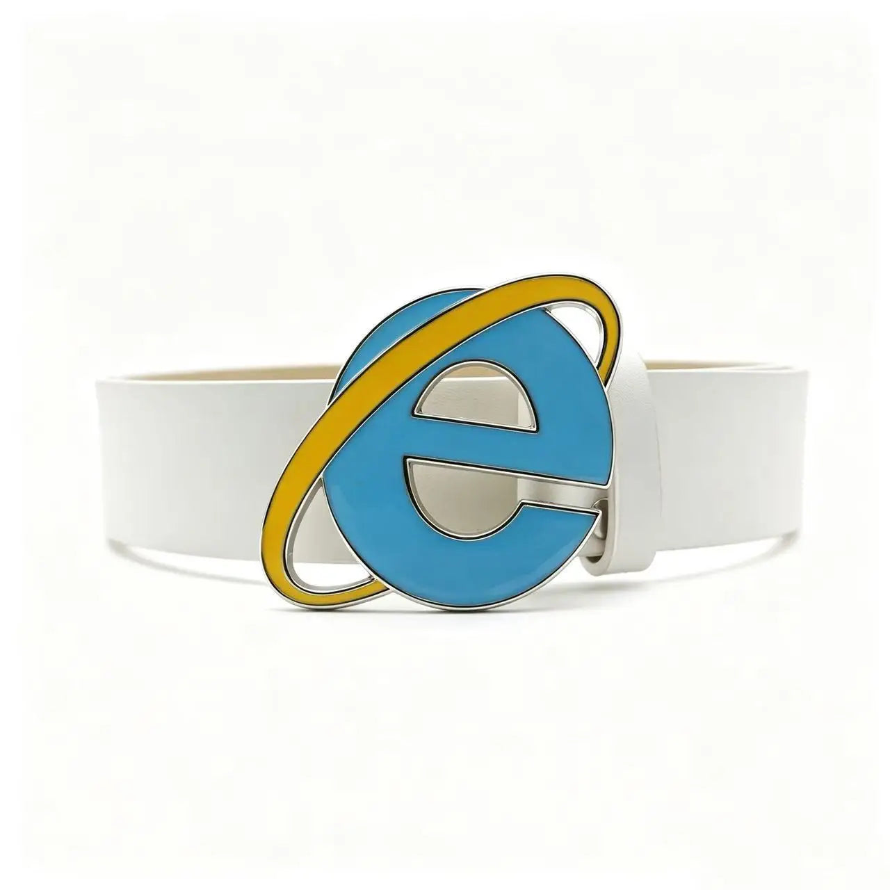 Y2K Internet Explorer Logo Belt - Nostalgic Unisex Punk Style Buckle for Men & Women