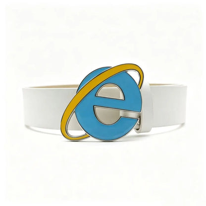 Y2K Internet Explorer Logo Belt - Nostalgic Unisex Punk Style Buckle for Men & Women