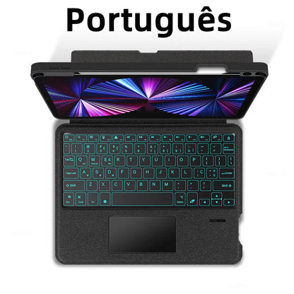 AJIUYU Keyboard Case for iPad Pro 11" & 12.9" (2018-2022) – Backlit Smart Keyboard with TouchPad for iPad Air & 10.2"