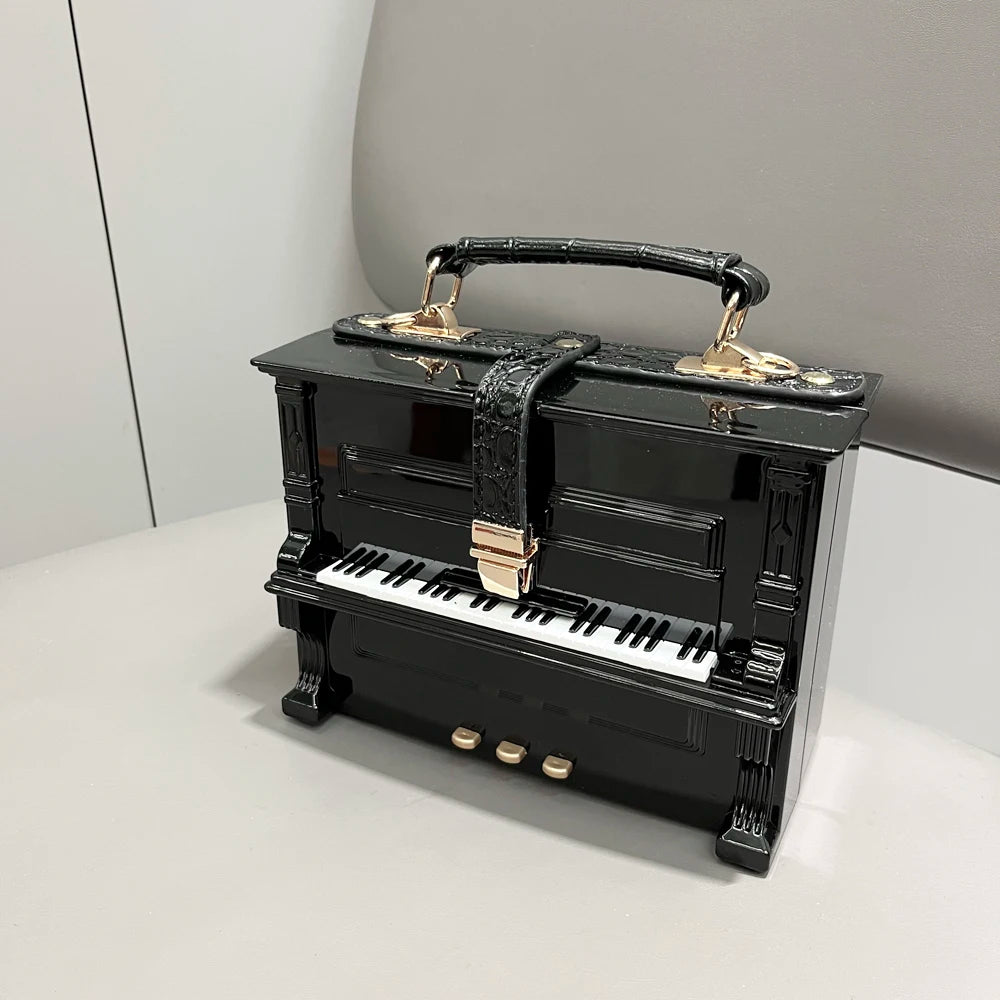 Luxury Designer Piano-Shaped Handmade Crossbody Shoulder Bag for Women – Elegant Purse, Messenger & Banquet Bag