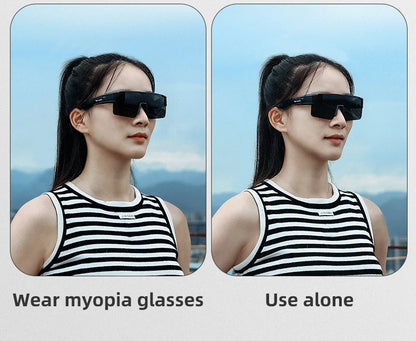 WEST BIKING Large Frame Cycling Glasses — Polarized Photochromic Sunglasses Fit Over Myopic Goggles