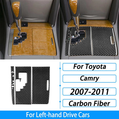 Toyota Camry 2007–2011 Carbon Fiber Interior Trim Set - Center Console, Gear Shift & Air Vent Decorative Covers