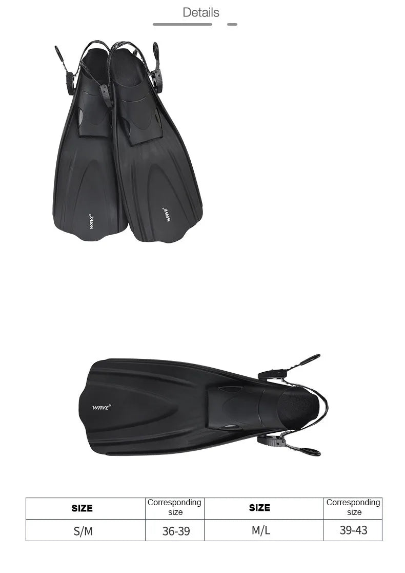 Oulylan Adjustable Short Swim Fins – Portable Snorkel Flippers for Adults, Beginner Diving & Water Sports Gear for Men