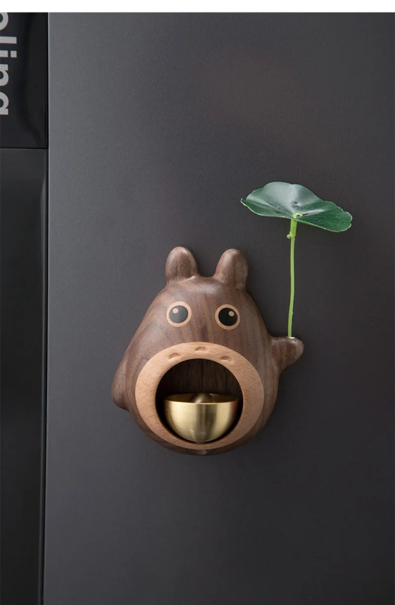 Wooden Wind Chimes with Copper Bells - Totoro Entry Doorbell Pendant, Cute Door Entry Reminder, Home Decor & Housewarming Gift