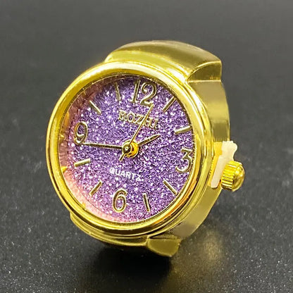 Kiss Jewelry Digital Quartz Finger Watch Ring – Mini Elastic Punk Style Clock Ring for Women, Men & Couple Teens Accessory