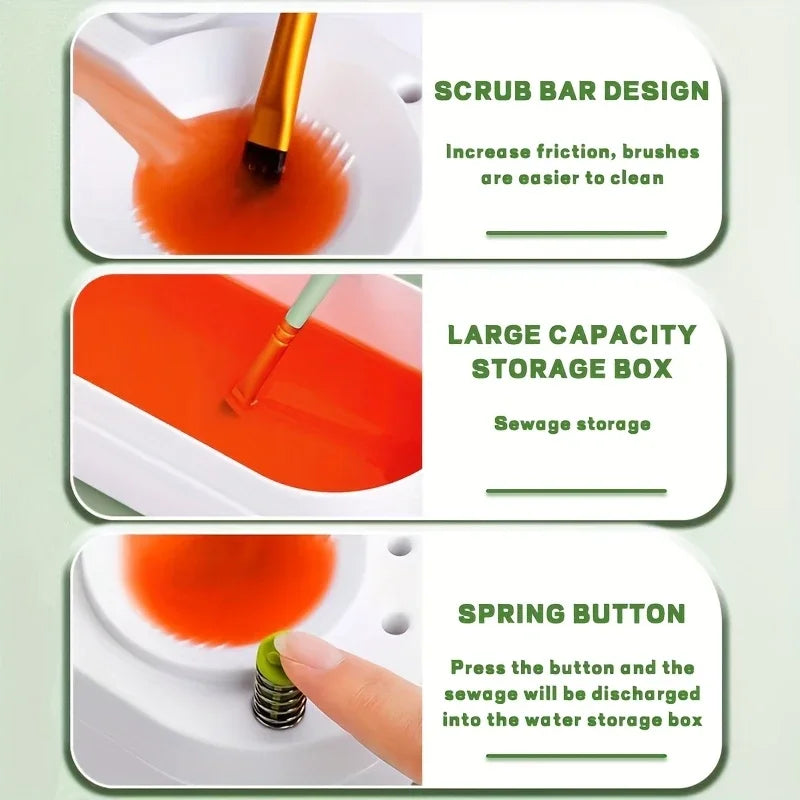 Automatic Paintbrush Cleaning Machine – Recirculating Wash System for Acrylic & Watercolor Brushes, Professional Artist Cleaning Tool