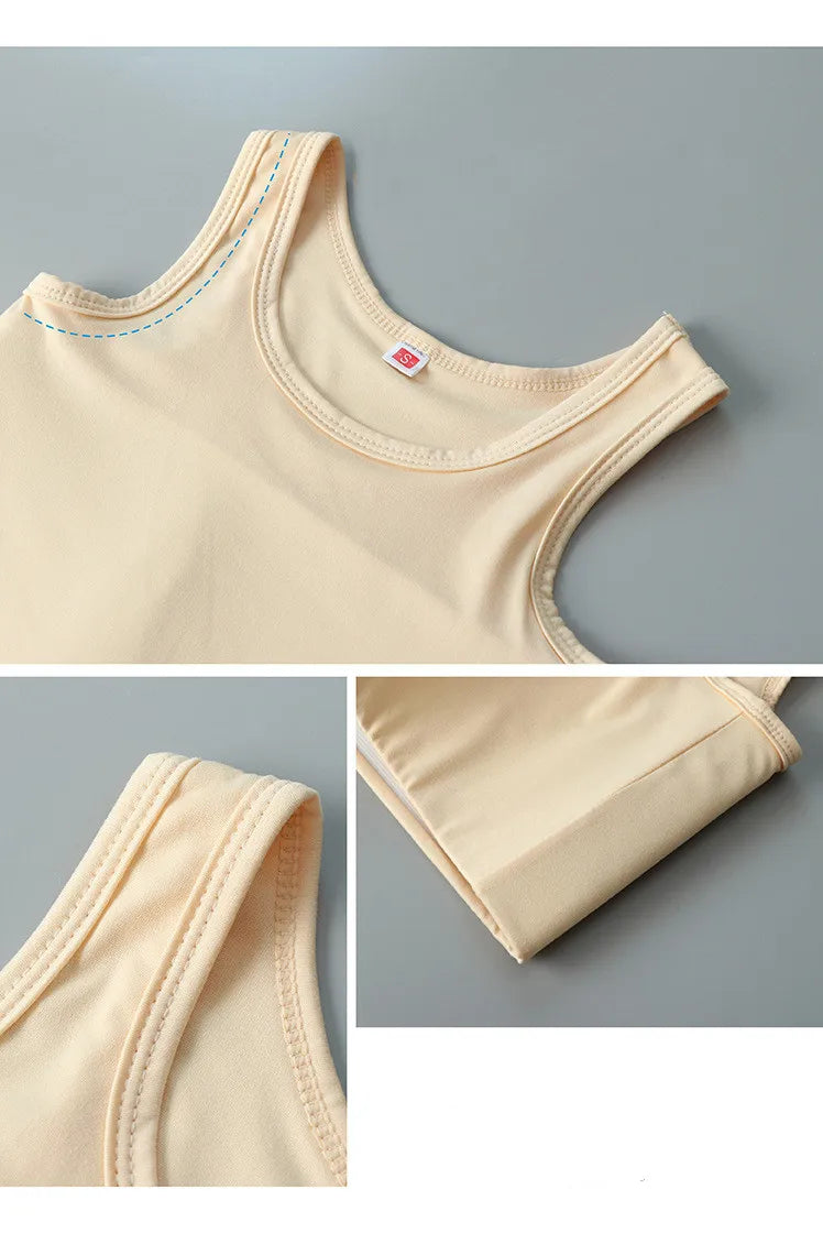 Women’s Half-Length Corset Top – Pullover Breast Binder with Bandage Tank Vest for Lesbian & Trans FTM