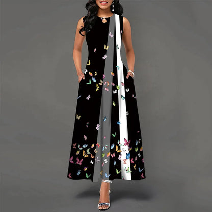 Women’s Loose Floral Vintage Maxi Dress – Ruffled Summer Party Camis, Elegant Big & Large Size Dress