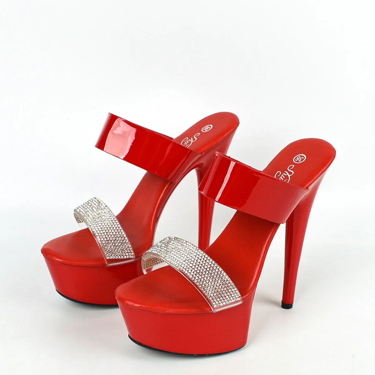 8661-A46 Women’s Fashion High Heel Sandals – Ultra High Waterproof Platform Leather Slippers