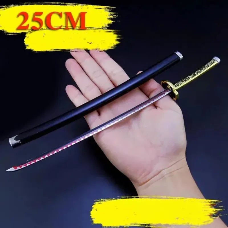 25cm Demon Slayer Metal Katana Sword Toy – Tanjirou Ghost Killer Anime Cosplay Prop & Home Decor Collection