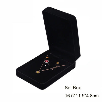 Black Velvet Jewelry Box - Full Range Storage for Rings, Earrings, Bracelets, Pendants, Necklaces, and Gifts