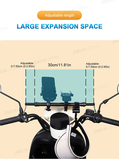 SEAMETAL Motorcycle Handlebar Extension & Phone Holder – Carbon Fiber Balance Bar for Electric Vehicles