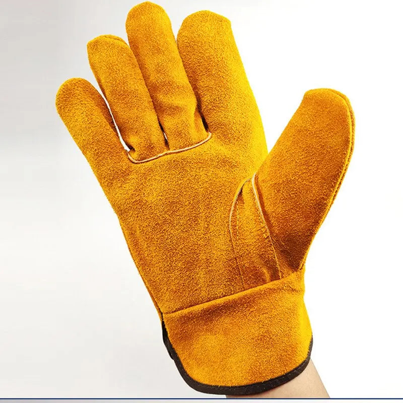 Versatile Men's Cowhide Work Gloves - Ideal for Driving, Gardening, Welding, and More - Ultimate Safety and Protection