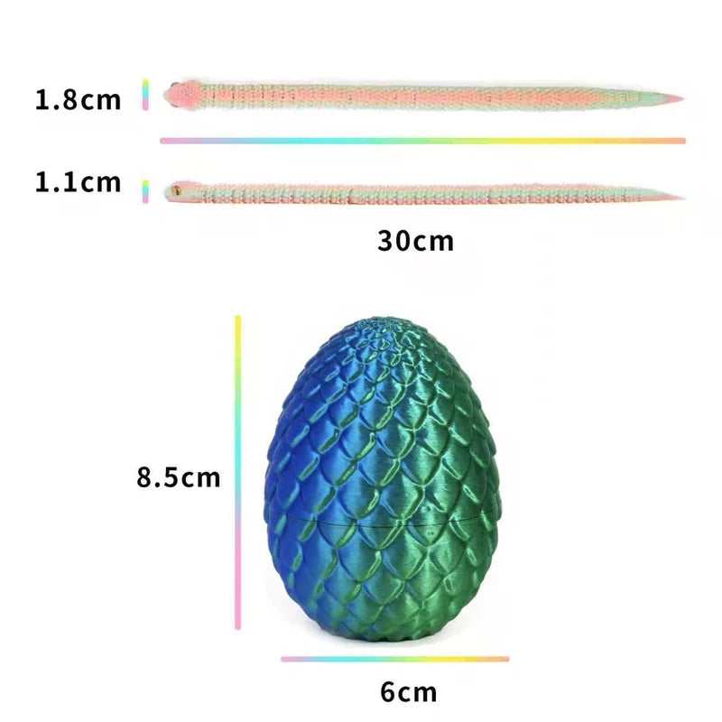 3D Printed Snake Egg Mold – Creative Decompression Rotatable Articulated Snake Desktop Ornament & Realistic Animal Toy for Kids