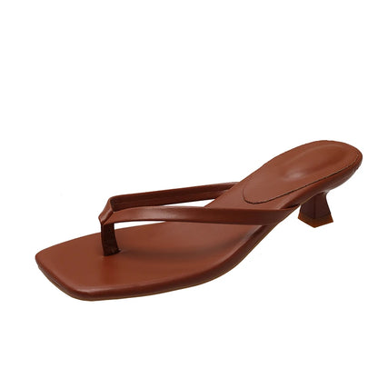 Women's Summer Clip Toe Comfort Slide Sandals – Casual Low Heel Street Style Slippers