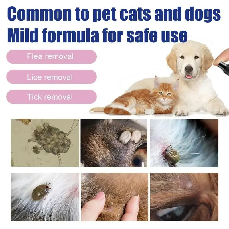 100ml Anti-Flea Drops for Dogs and Cats - Safe Insecticide for Home Use, Prevents Ticks and Lice