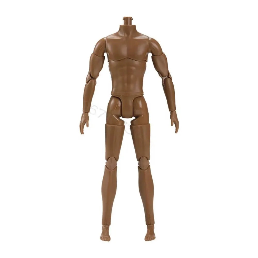 1/6 Male Action Figure Doll — 35cm Multi-Joint Strong Man Body with 13 Joints DIY Toy (White/Normal/Tan)