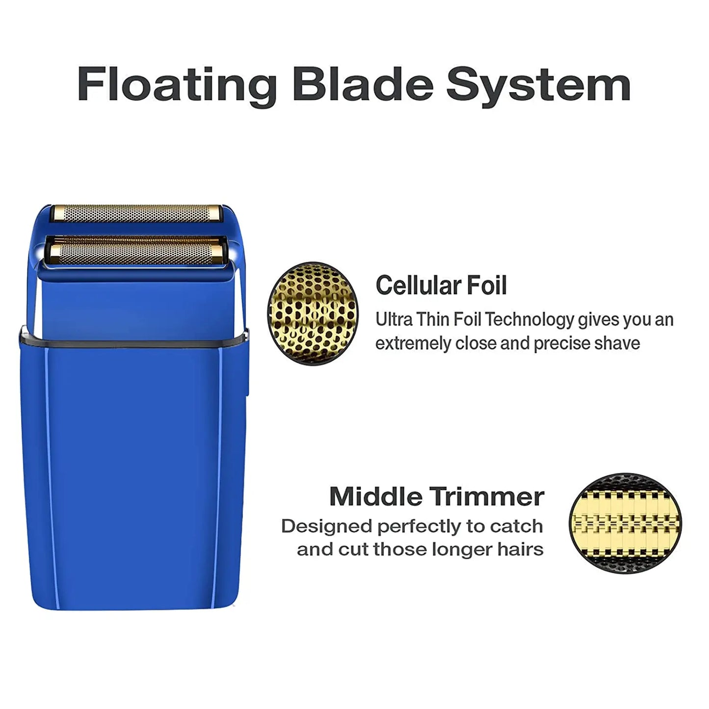 Professional Replacement Foil & Blade Set for BaByliss PRO FXFS2 Cordless Double Foil Shaver – Gold Barber Shaver Parts