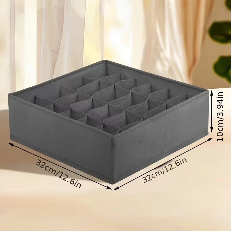 24-Compartment Foldable Drawer Organizer – Fabric Storage Box for Underwear, Socks & Ties Closet Organization System