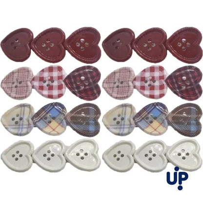Cute Love Button Hair Clips - Sweet Check Duckbill Side Bangs Clips for Women Girly Hair Accessories