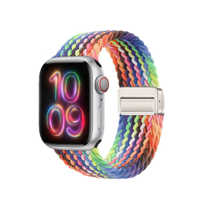 Nylon Braided Watch Band for Apple Watch – Compatible with Series SE, 3–10 & Ultra (38–49mm Adjustable Sport Strap)
