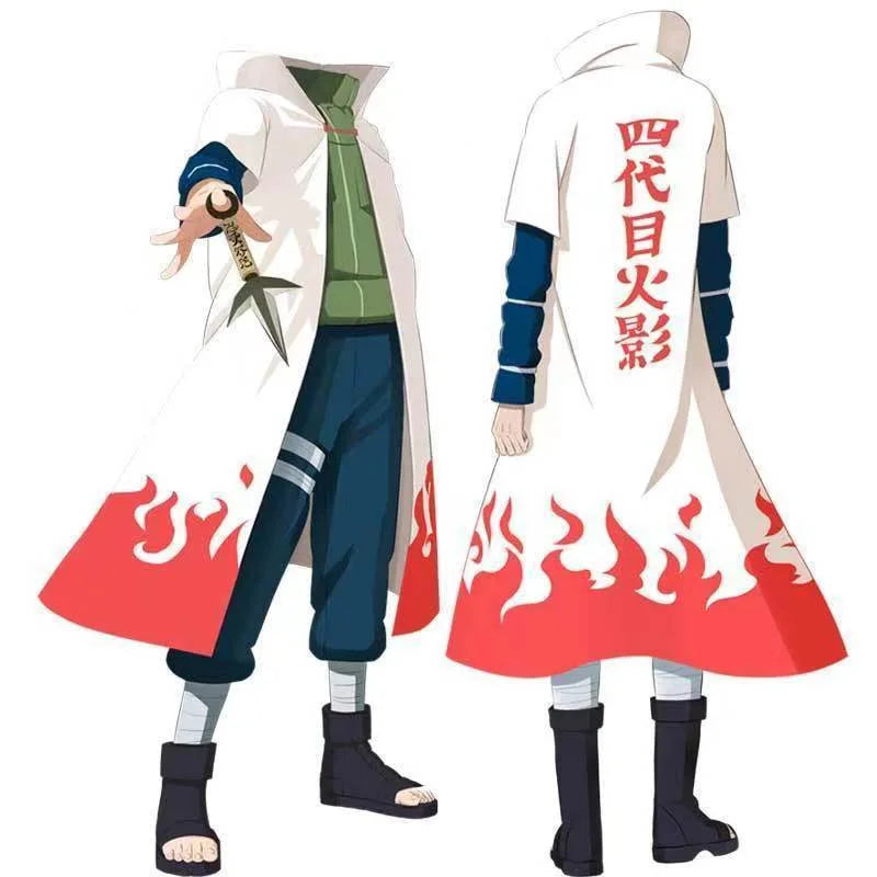 Naruto Hokage Cosplay Costume - Black and White Ninja Outfit with Itachi Akatsuki and Fourth Hokage Cape