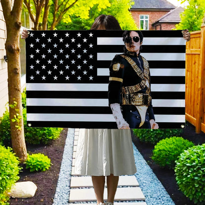 Michael Jackson Black Flag Tapestry - Decorative Wall Hanging for Bedroom, Garage & Home Decor