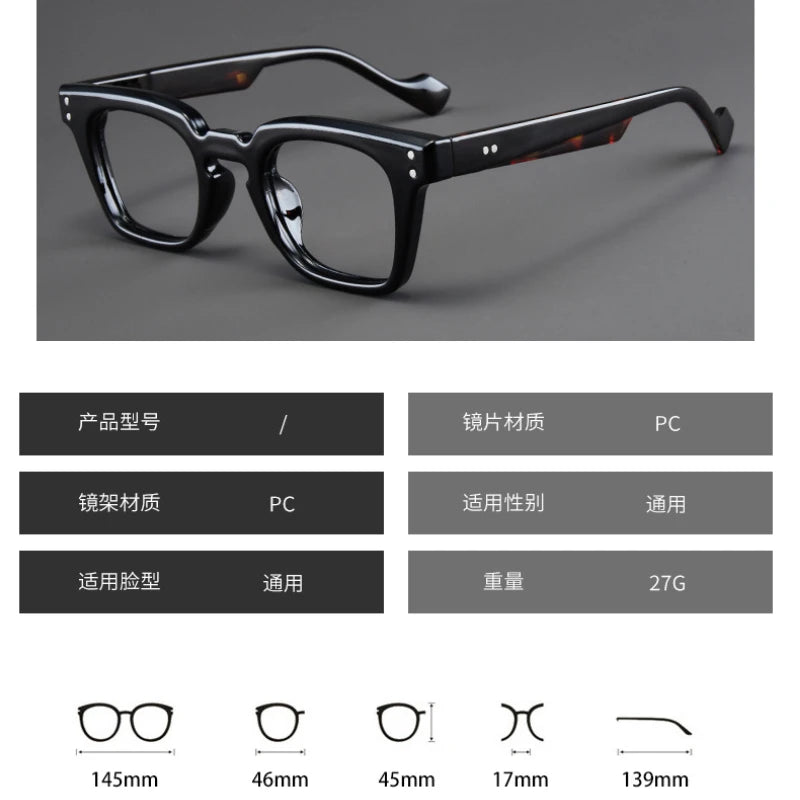 New Retro Square Frame Reading Glasses – High-Definition Printed Presbyopia Glasses for Men & Women